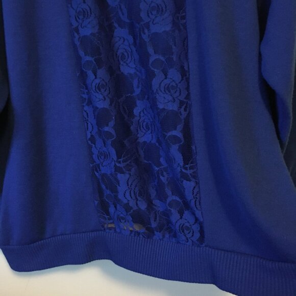 Almost Famous Blue Angel Gems and Lace Window Sweater - Picture 11 of 16